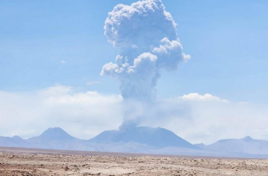 Actividad volcánica del Volcán Láscar y su alerta amarilla