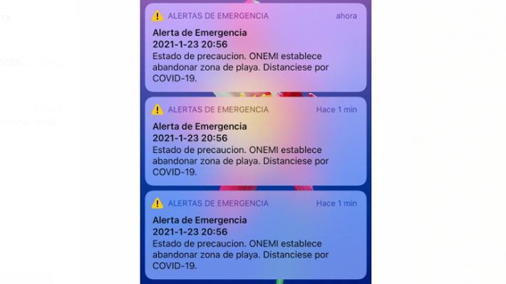 Mensaje SAE: Error en la Prueba de Emergencia de Senapred